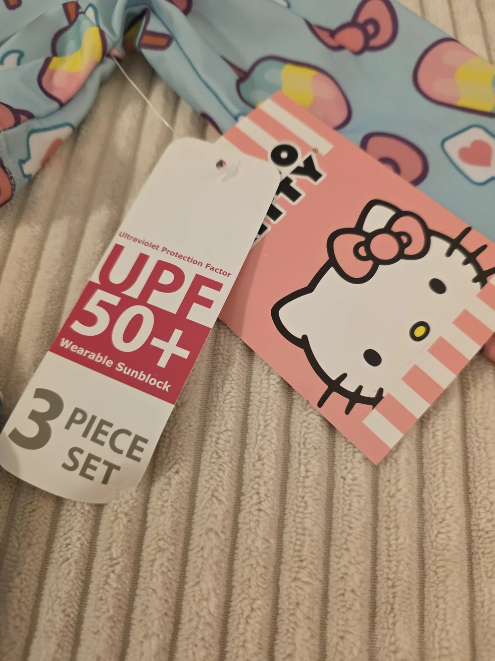Girls' Hello Kitty Pink & Aqua Popsicle Three-Piece Swim Set